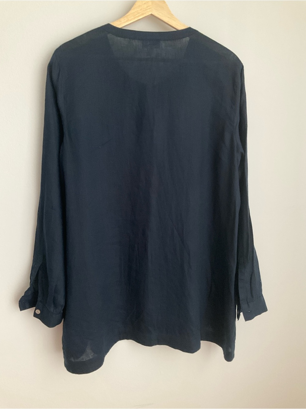 J. Jill Love Linen Navy Blue Button Down Tunic Shirt Size Small - Picture 5 of 9